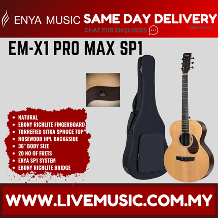 ENYA EM-X1 PRO MAX SP1 36" Acoustic Guitar - Natural ( EMX1PROMAXSP1 EMX1 )