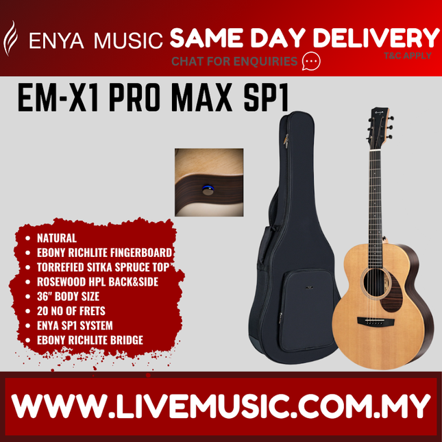 ENYA EM-X1 PRO MAX SP1 36" Acoustic Guitar - Natural ( EMX1PROMAXSP1 EMX1 )