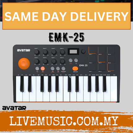 Avatar EMK-25 Midi Keyboard portable keyboard - White / Black ( EMK 25 / EMK25 )