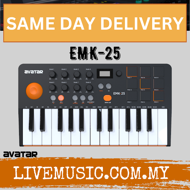 Avatar EMK-25 Midi Keyboard portable keyboard - White / Black ( EMK 25 / EMK25 )