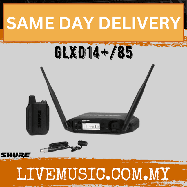 Shure GLXD14+/85 Digital Wireless Presenter System with WL185 Lavalier Microphone w/Case ( GLXD14+ / WL85 )