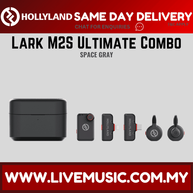 Hollyland LARK M2S Ultimate Combo Wireless Lavalier Microphone ( M2 S / M2-S ) - Space Gray