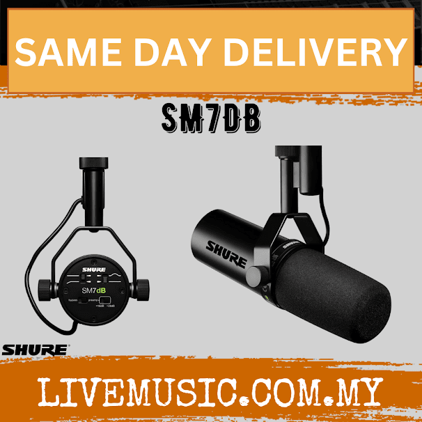 Shure SM7dB Vocal Microphone with Built-In Preamp With SRH240A Headphone (SM7 DB SM7-DB)