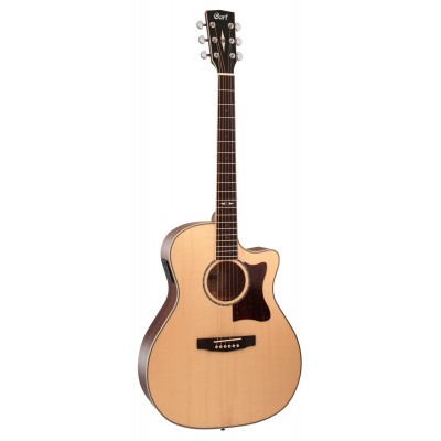 Cort GA1E Acoustic Electric Guitar Ovangkol Fingerboard with Gig Bag - Natural Satin (GA 10E /GA-10E)