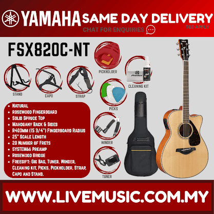 Yamaha FSX820C Concert Cutaway Acoustic-Electric Guitar - ( FSX-820C / FSX 820C )