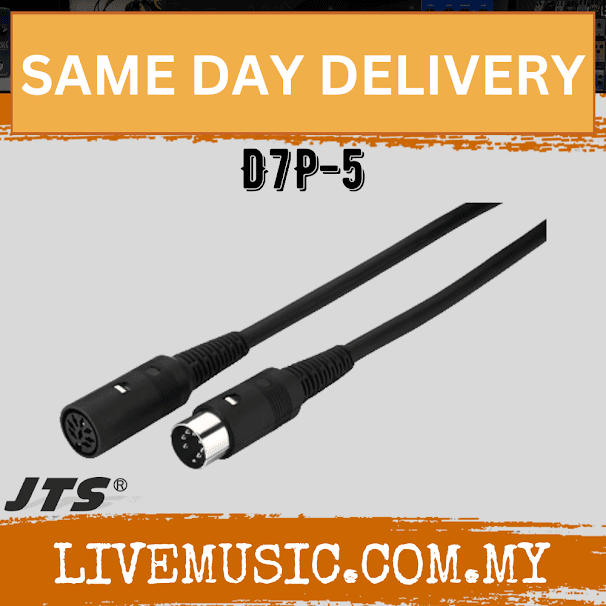 JTS D7P-5 7 Pin XLR(F) to XLR(M) Extension Cable -5M ( D7P 5 D7P5 )
