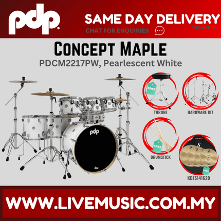 PDP by DW CM7 Concept Maple Shell Pack - 7-piece with KDZS141620 Silent Cymbals - (PDCM2217)