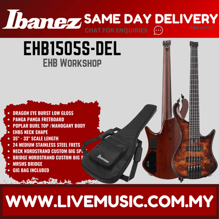 Ibanez EHB1505S-DEL Ehb Workshop Series 5 String Electric Bass, Dragon Eye Burst Low Gloss ( EHB1505S DEL EHB1505SDEL )