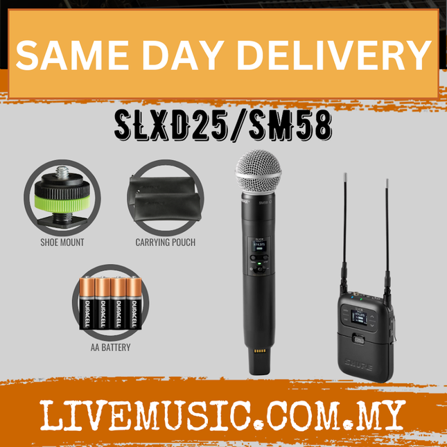 Shure SLXD25/SM58 Portable Wireless Handheld System with SM58 ( SLXD SLXD25 SM58 / SLXD25SM58 )