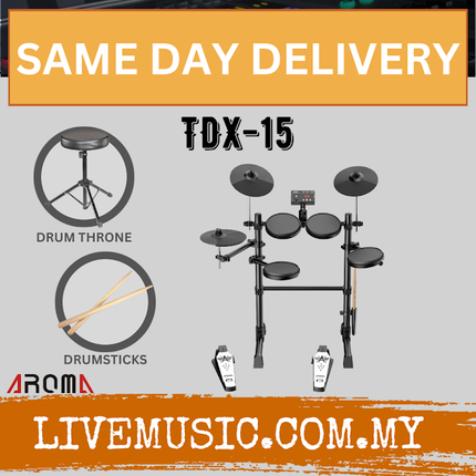 AROMA TDX-15 Digital Drum Set with Silicon Drum Pad With Drumstick And Drum Throne ( TDX 15 / TDX15 )