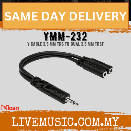Hosa YMM-232 Y Cable, 3.5mm TRS to 3.5mm TRSF (YMM232/YMM 232)