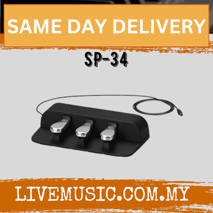 Casio SP-34 3-Pedal Sustain For PX-S1100/PX-S3100/CDP-S160/CDP-S360/PXS1100/PXS3100/CDPS160/CDPS360 (SP34)
