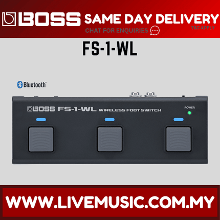 Boss FS-1-WL Bluetooth Wireless Footswitch with USB and TRS (FS1WL / FS1 WL)