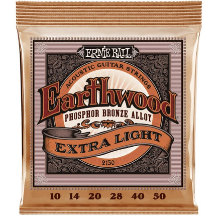 Ernie Ball 2150 Extra Light Earthwood Phosophor Bronze Acoustic Strings (10-50/EB2150)