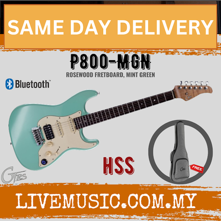 GTRS P800-MGN HSS Series Intelligent Electric Guitar,Rosewood FB - Mint Green