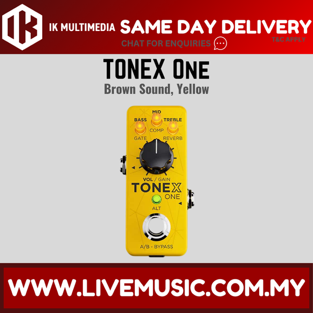 IK Multimedia TONEX ONE Brown Sound Amp Pedal, Limited Edition Yellow