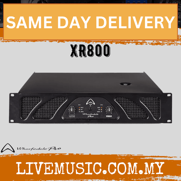 WHARFEDALE Pro XR800 2-channel amplifier, black front panel with control knobs