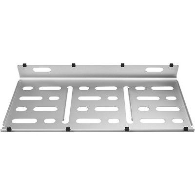 MONO Pedalboard Medium, Black + Tour Accessory Case 2.0 - Silver (PFX-PB-M-SLV-BDL)