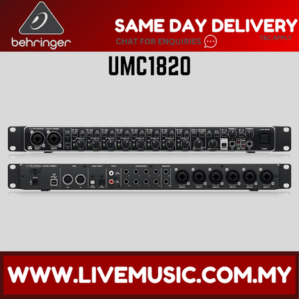 Behringer U-Phoria UMC1820 USB 2.0 Audio Interface (UMC-1820 / UMC 1820)