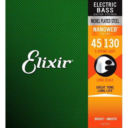 Elixir 14202 Electric Bass Nickel Plated Steel With Nanoweb Coating (45-130)