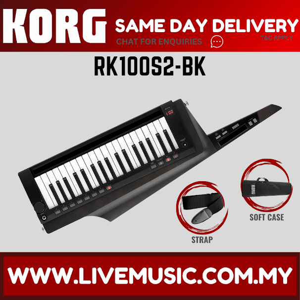 Korg RK-100S 2 37 Key Keytar Multiple Modelling Synthesizer - Black ( RK100S2 / RK 100S2 )