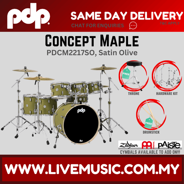 PDP by DW CM7 Concept Maple Shell Pack - 7-piece without Cymbals - (PDCM2217)