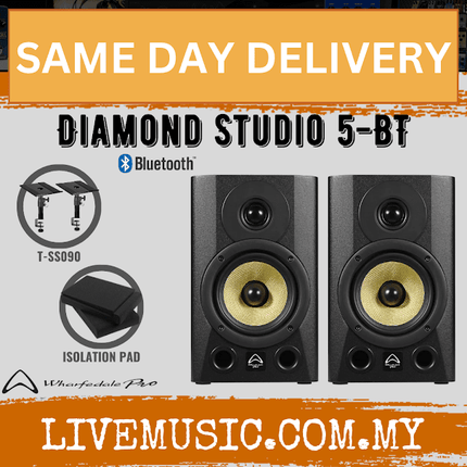 WHARFEDALE PRO Diamond Studio 5" Active Studio Monitor Bluetooth Speaker With Speaker Stand - Each / Pair (DIAMOND STUDIO-5BT)