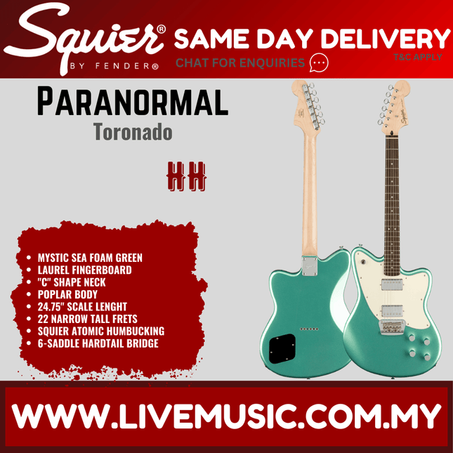 Squier Paranormal Series Toronado Electric Guitar - Mystic Seafoam