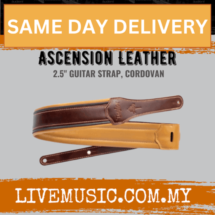 Taylor 2.5" Ascension Leather Guitar Strap, Cordovan