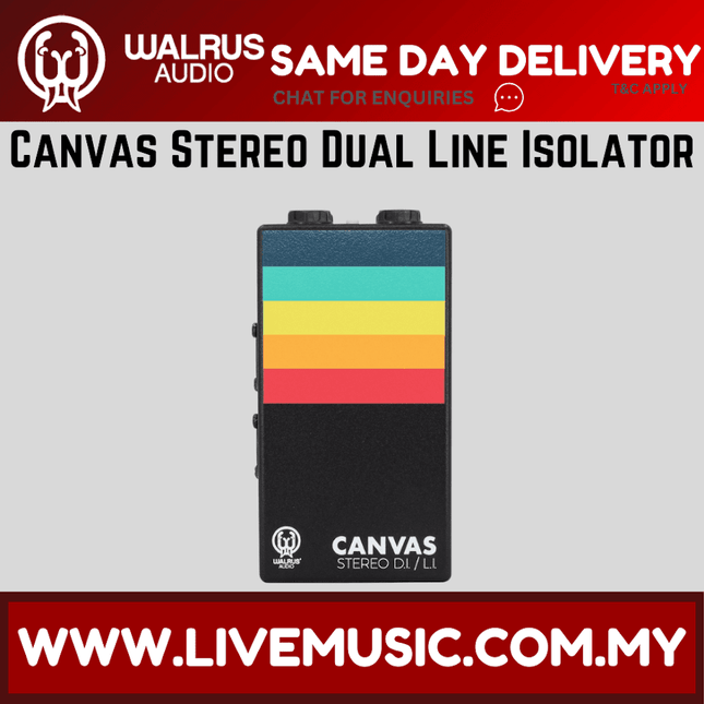 Walrus Audio Canvas Stereo Dual Line Isolator Guitar Effects Pedal