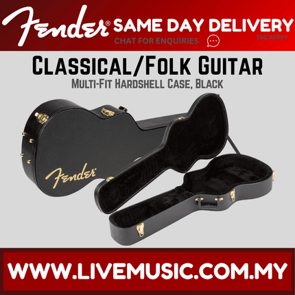 Fender Classical/Folk Acoustic Hardshell Multi-Fit Case, Black