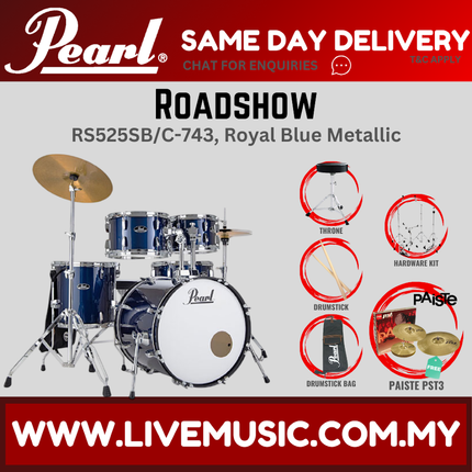Pearl Roadshow RS525SB/C Drum Set with Paiste PST3 Cymbal set, Drum Throne