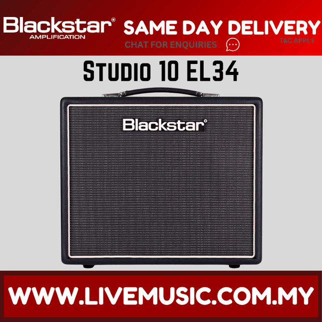 BLACKSTAR STUDIO 10 EL34 Electric Guitar 10-watt Class A Tube Combo Amplifier with EL-34 AMPLIFIER (STUDIO10)