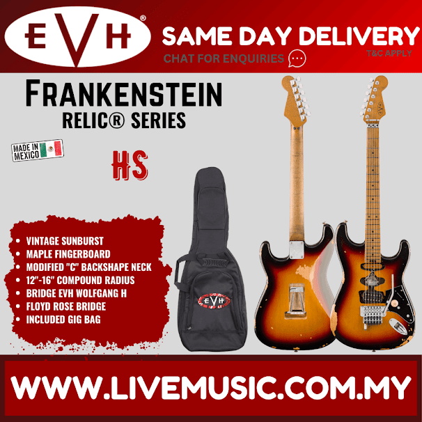 EVH Frankenstein Series Relic Electric Guitar - Silverburst/Vintage Sunburst/Blueburst