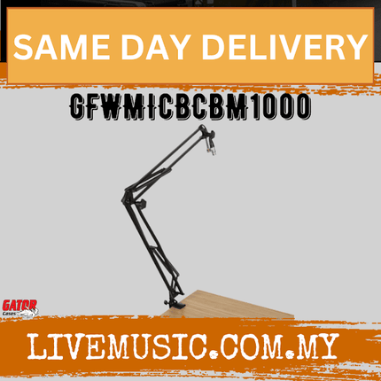 Gator Desk-Mounted Broadcast/Podcast Boom Mic Stand (GFWMICBCBM1000)