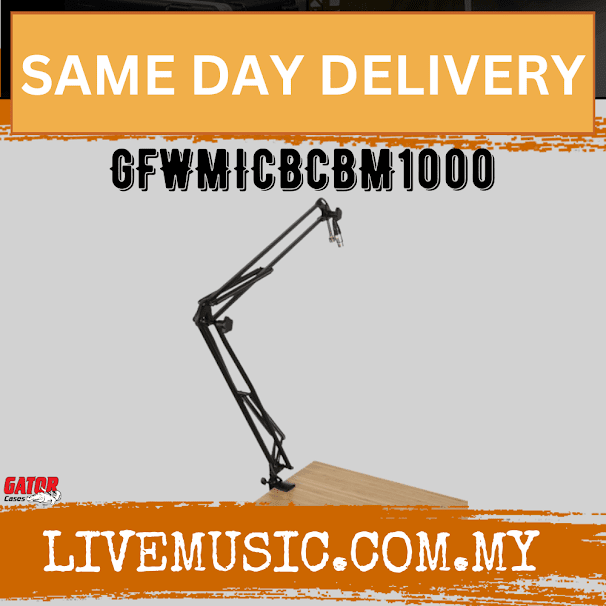 Gator Desk-Mounted Broadcast/Podcast Boom Mic Stand (GFWMICBCBM1000)