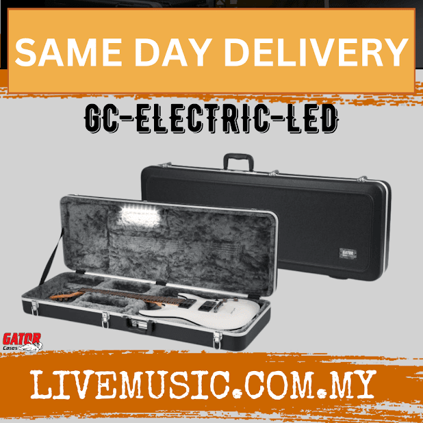 Gator GC-ELECTRIC-LED Deluxe Molded Case with LED Light for Electric Guitar (GCELECTRICLED)