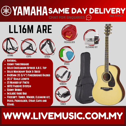 Yamaha LL16M ARE Original Jumbo Acoustic-Electric Guitar with Hard Bag - Natural ( LL16M-ARE )