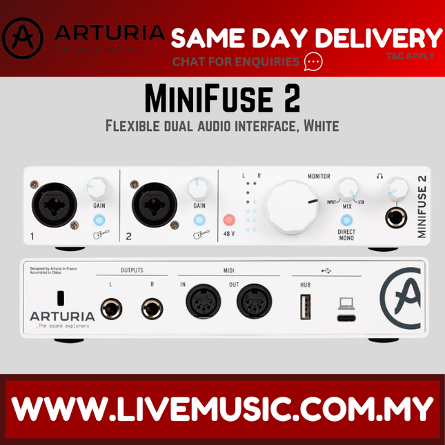 Arturia MiniFuse 2 USB-C Audio Interface, White