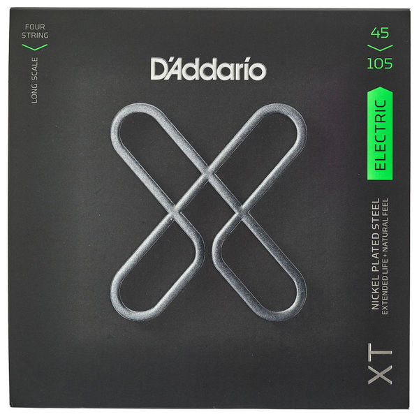 D'Addario XTB45105 XT Nickel Plated Steel Electric Bass String Set (Daddario)