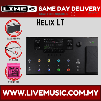 LINE 6 Helix LT - Multi-effects Floorboard with Pedal Board Hardcase, String, Cable