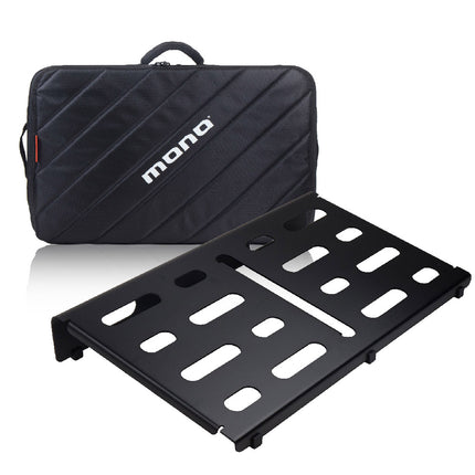 MONO Pedalboard Medium, Black + Tour Accessory Case 2.0 - Black (PFX-PB-M-BLK-BDL)