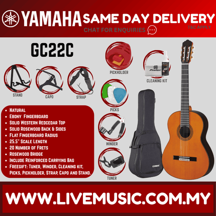 Yamaha GC22C Solid Cedar Top Classical Guitar ( GC22C )
