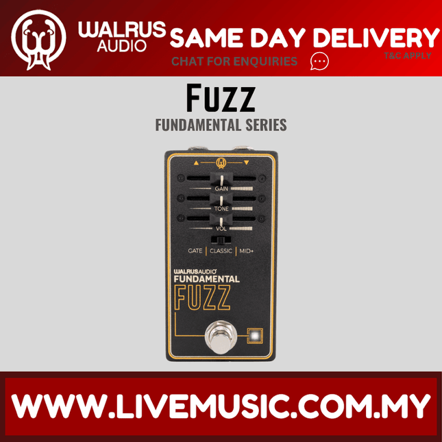 Walrus Audio Fundamental Series Fuzz Guitar Effects Pedal