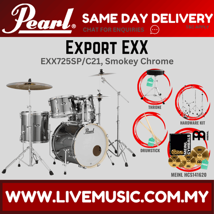 Pearl Export EXX 5-Piece Drum Set with Meinl HCS141620 Cymbals Set ( EXX725SP/C )