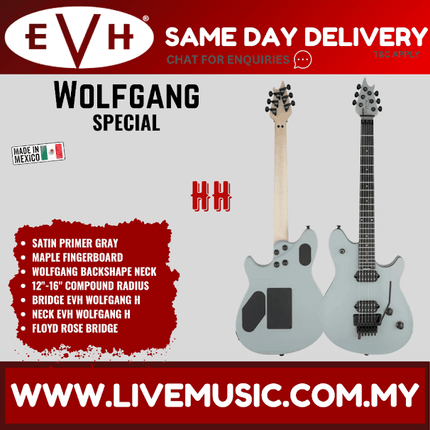 EVH Wolfgang Special Electric Guitar, Ebony FB, Satin Primer Gray