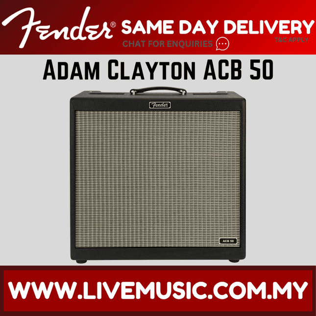 Fender ACB 50 bass amplifier, black cabinet with front grille and handle