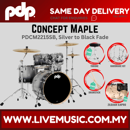 PDP by DW CM5 Concept Maple Shell Pack - 5-piece With ILHPRO Cymbals Set ( PDCM2215 )