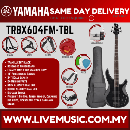 Yamaha TRBX604FM 4-string Electric Bass Guitar  ( TRBX 604FM / TRBX-604FM )