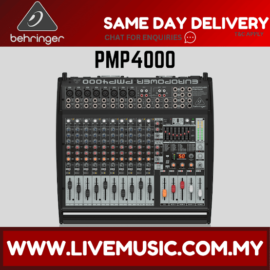 Behringer Europower PMP4000 16-channel 1600-Watt Powered Mixer ( PMP-4000 / PMP 4000 )